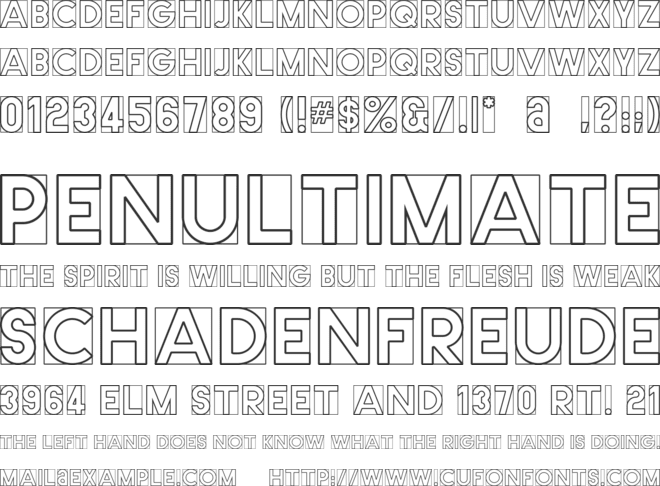 Cut Me Out font preview