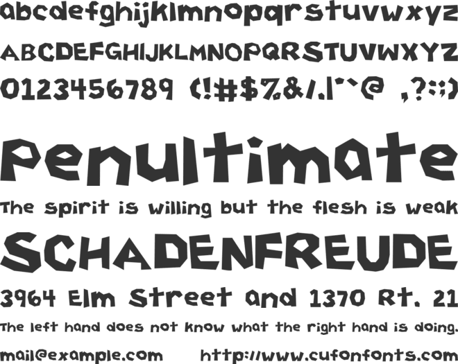 Cutting Corners font preview