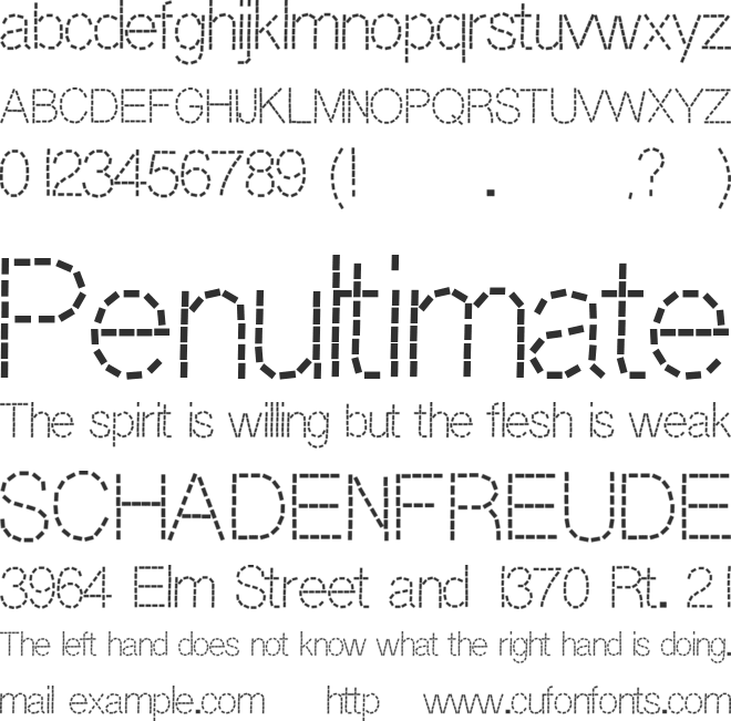 DashNess font preview