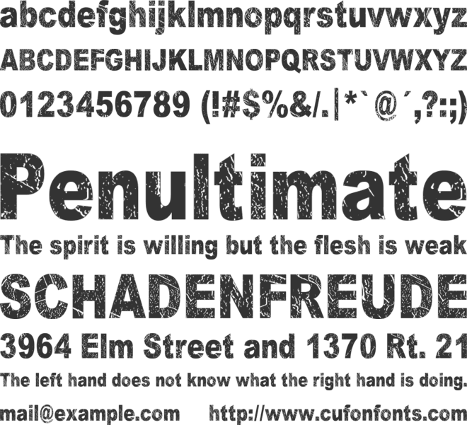 Dark Underground font preview