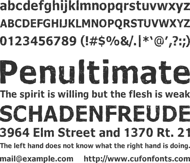 Dead end font preview