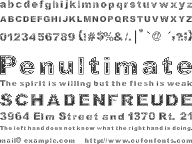 Determined font preview