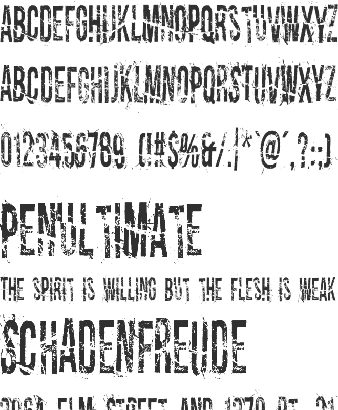 Dirty Old Town font preview