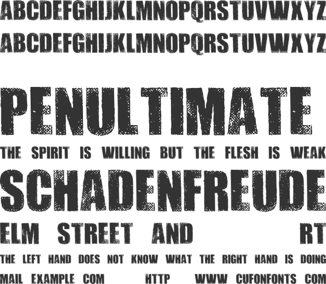 DIRTYBAG font preview