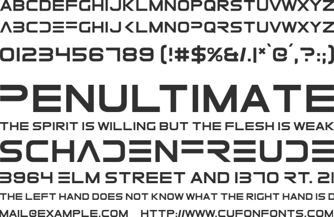 Elemental End font preview
