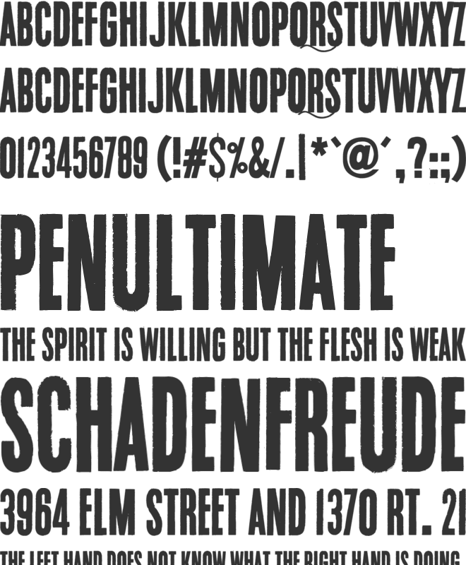 Endrophenomeua font preview