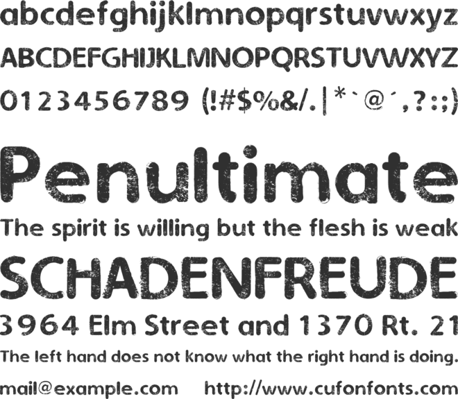 Eroded 2 Much font preview