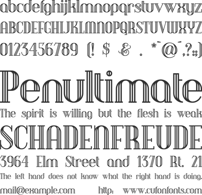 Debonair Inline font preview