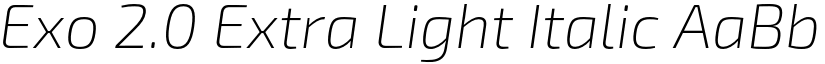Exo 2.0 Extra Light Italic font