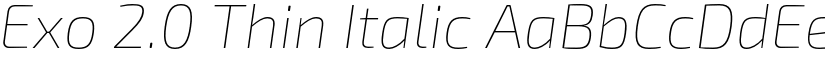Exo 2.0 Thin Italic font