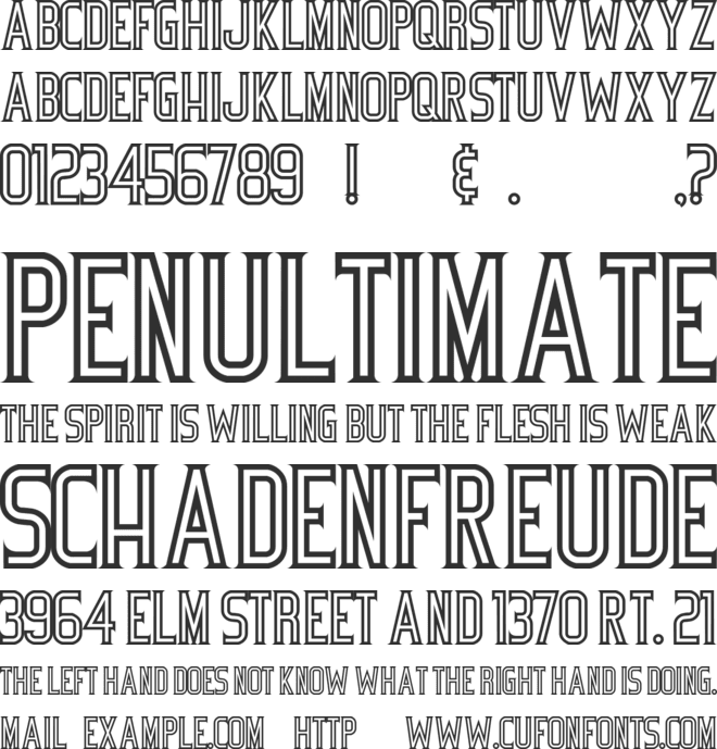 Bicycle font preview
