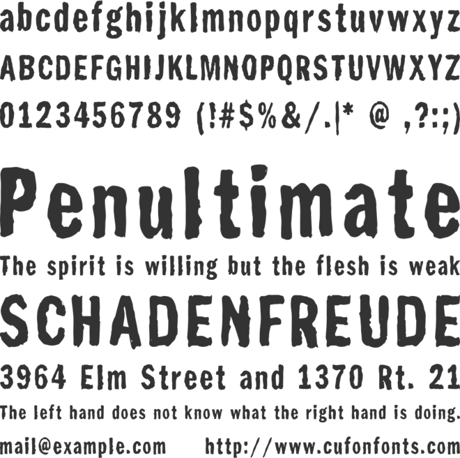 Franc Gothique Brush font preview