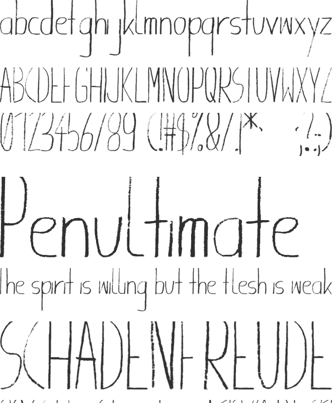 Giraffenhals font preview