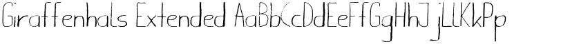 Giraffenhals Extended font