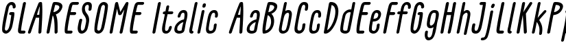 GLARESOME Italic font