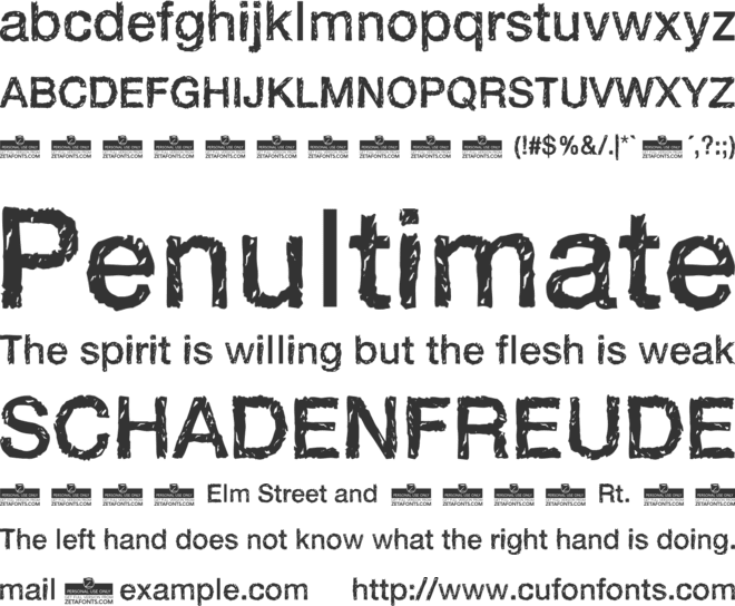 Handvetica Neue font preview