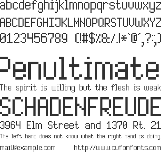 High Pixel-7 font preview