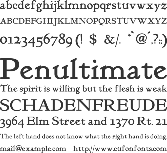 Kelmscott Roman font preview