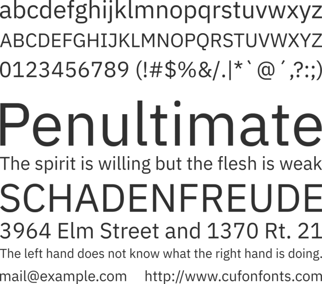 IBM Plex Sans font preview