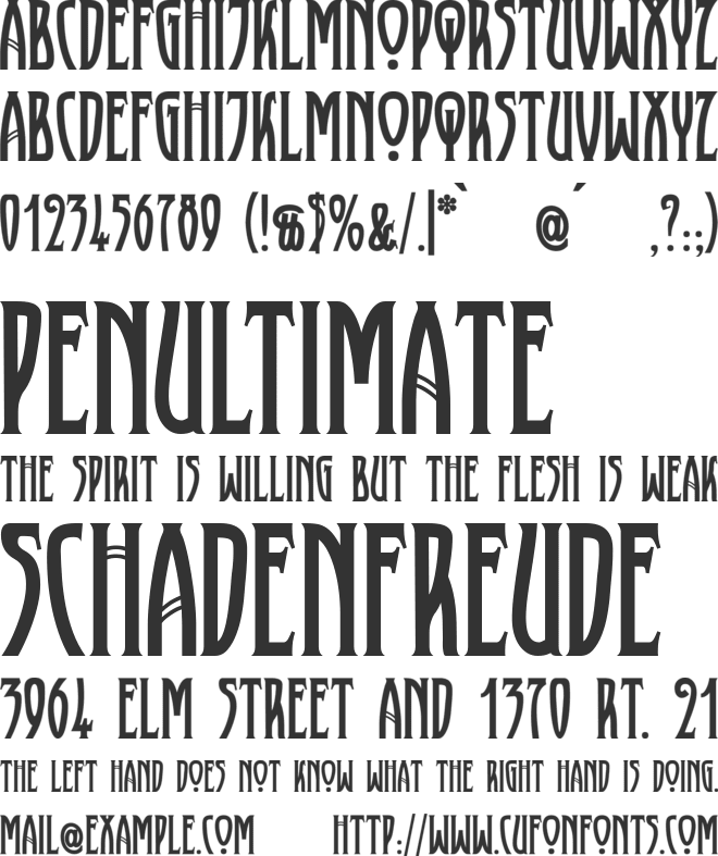 Xayax font preview