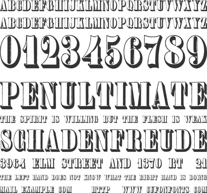 Plastische Plakat Antiqua font preview