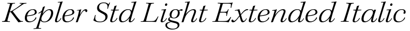 Kepler Std Light Extended Italic Subhead font