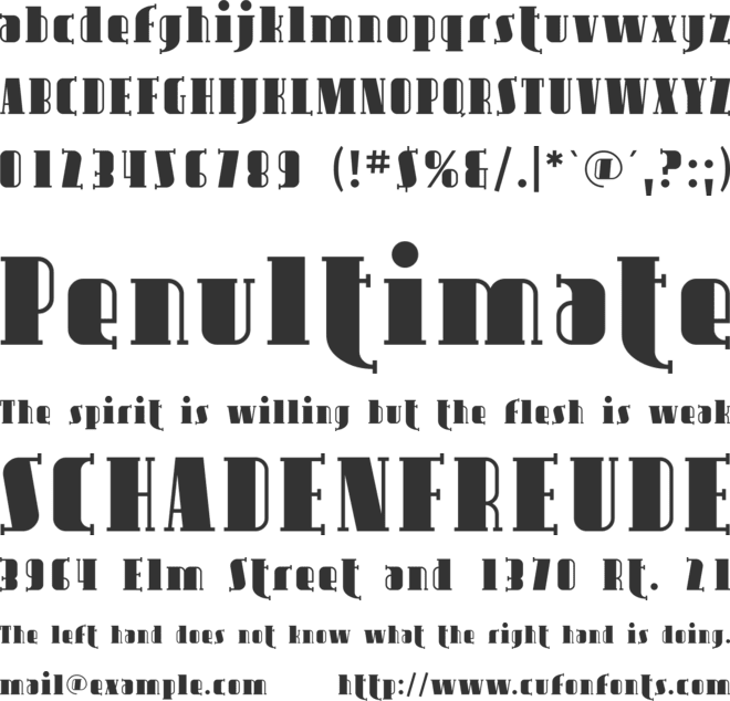 Avondale font preview