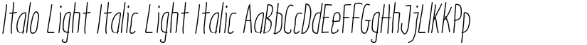 Italo Light Italic Light Italic font