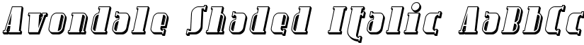 Avondale Shaded Italic font
