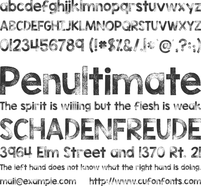 KG TRIBECA STAMP font preview