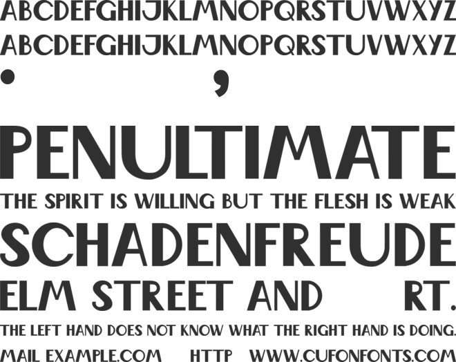 Wabene font preview