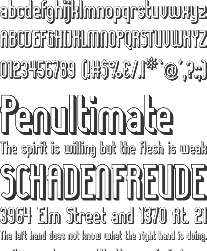 Lady Ice - 3D font preview