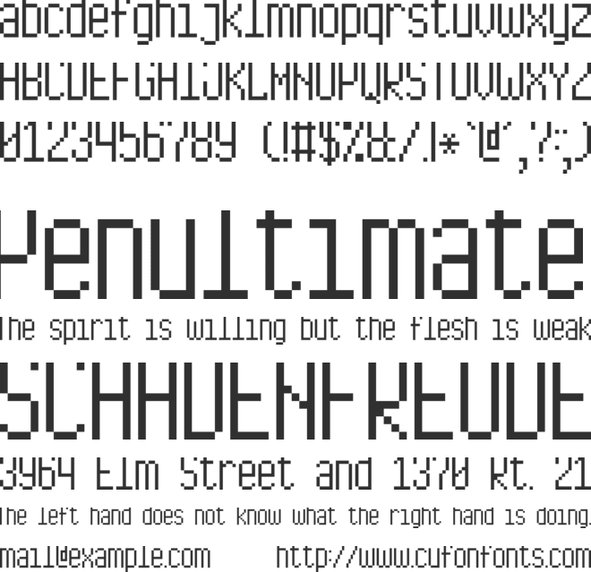 Long Pixel-7 font preview