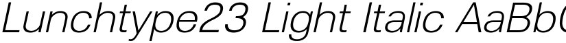 Lunchtype23 Light Italic font