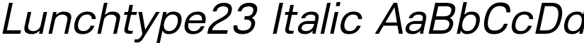 Lunchtype23 Italic font