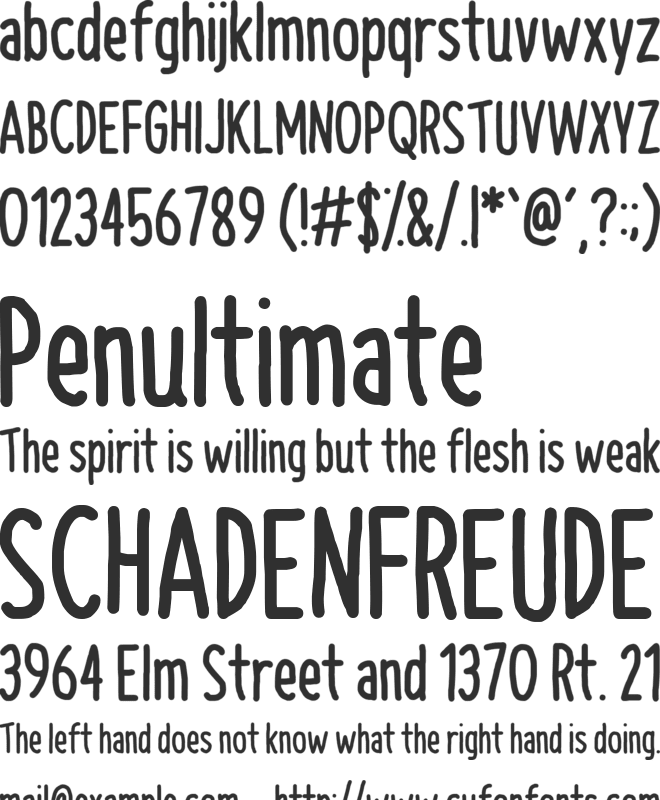 NAL Hand font preview