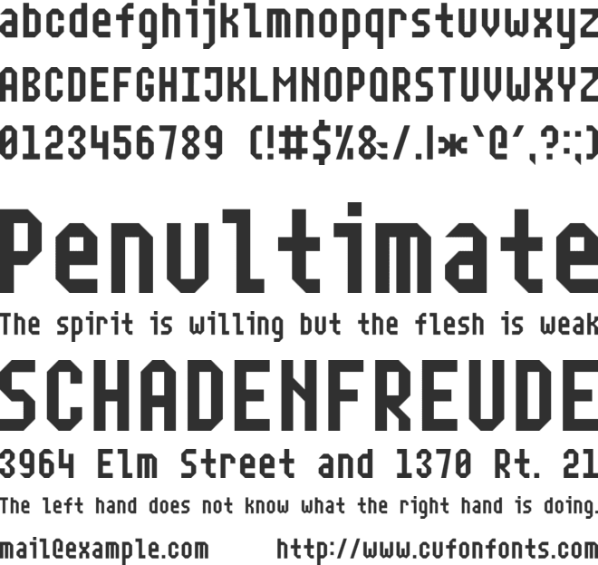 Narrow Rectangle-7 font preview