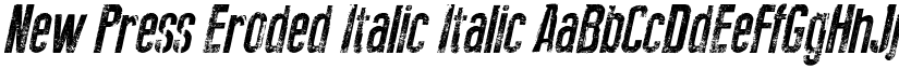 New Press Eroded Italic Italic font