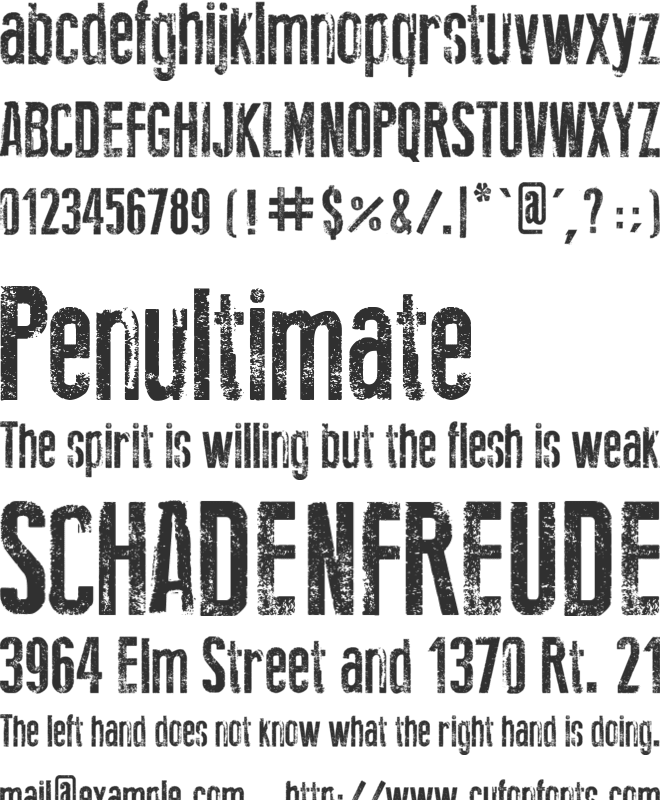 New Press Eroded font preview
