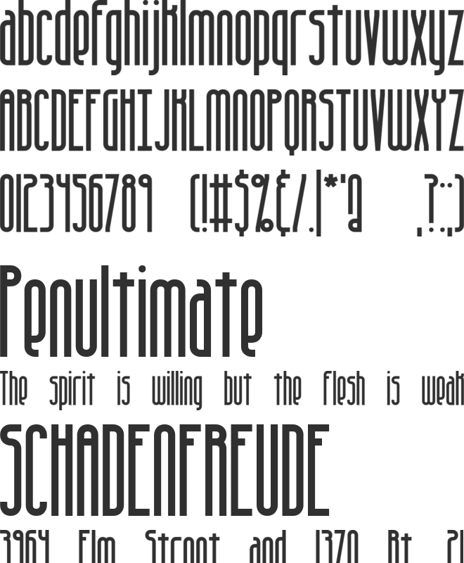 Overhead BRK font preview
