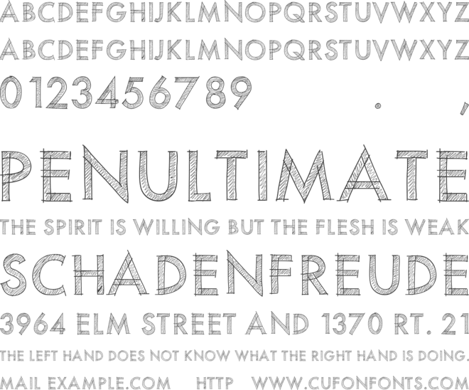 PWScratchedfont font preview