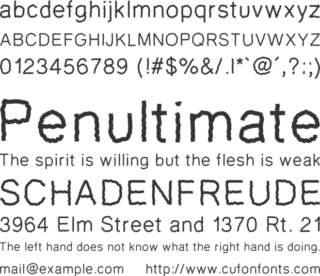 PWZigzagfont font preview