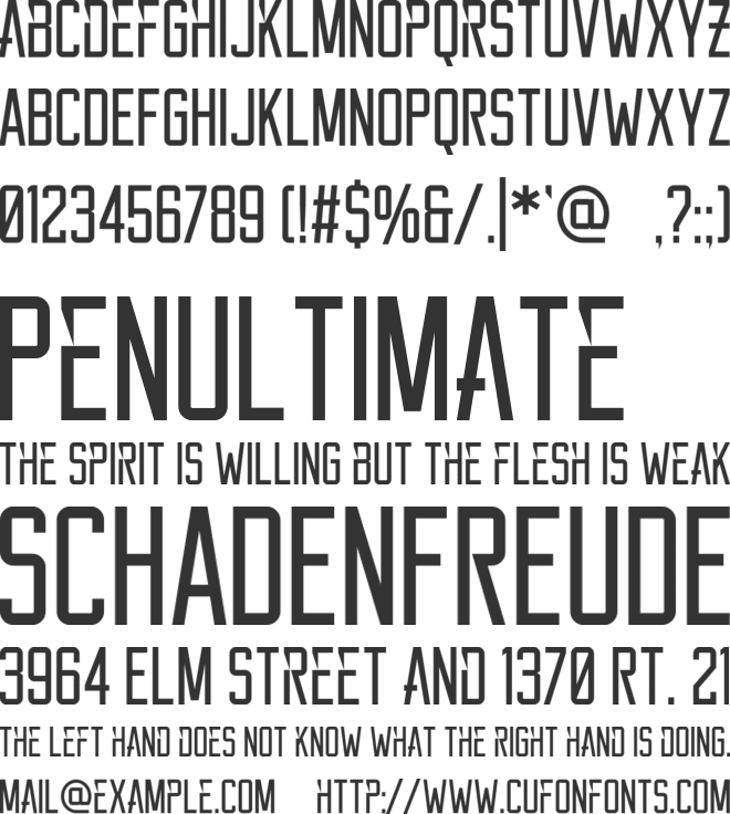 Reckoner font preview