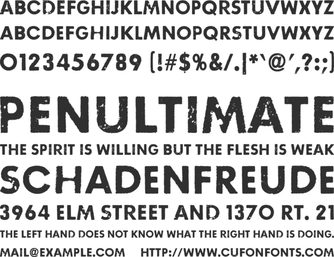 Right here, right now font preview