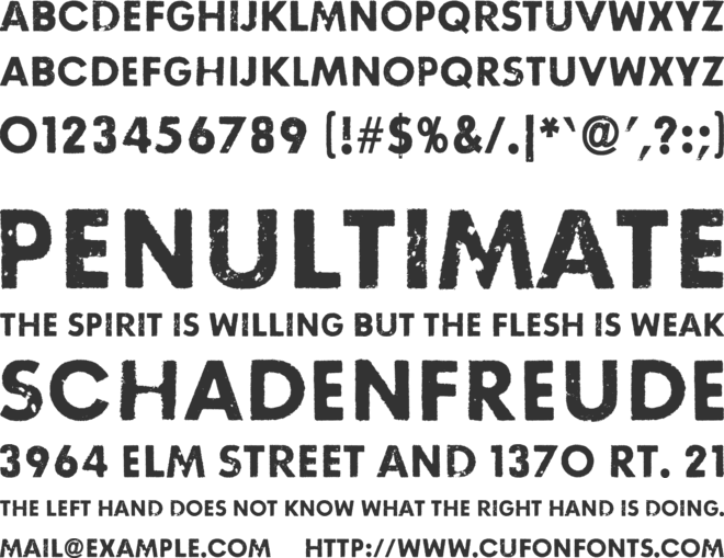 Right here, right now font preview