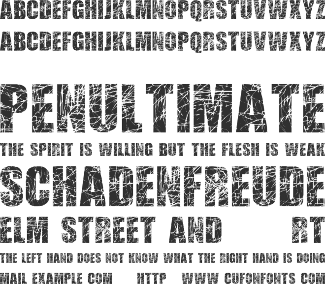 Scratched Letters font preview