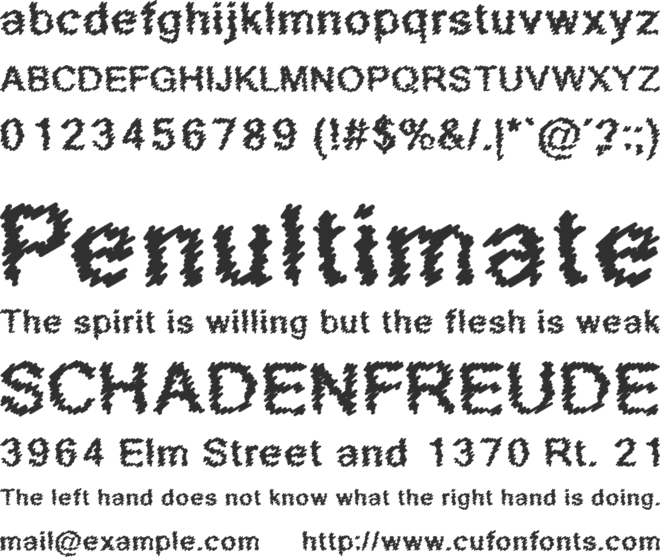 Scribbled font preview