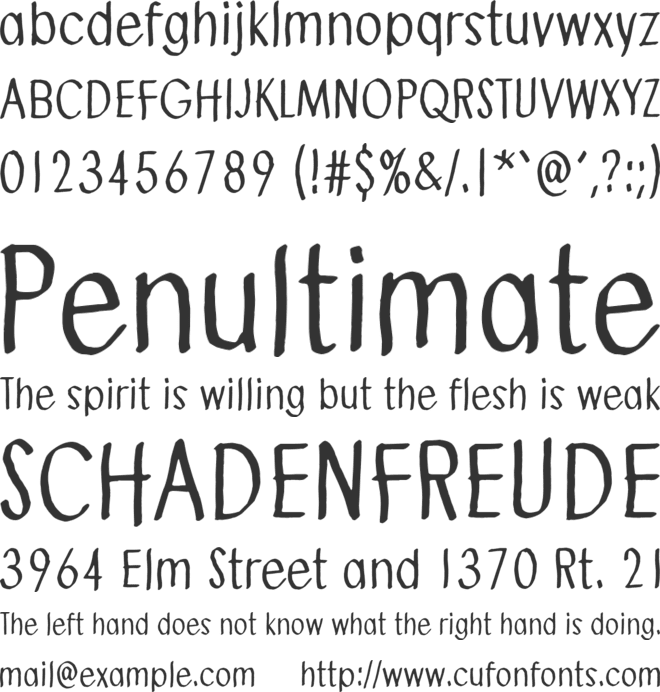 Send me a postcard font preview