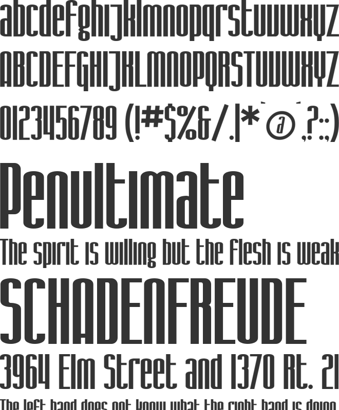 SF Iron Gothic font preview