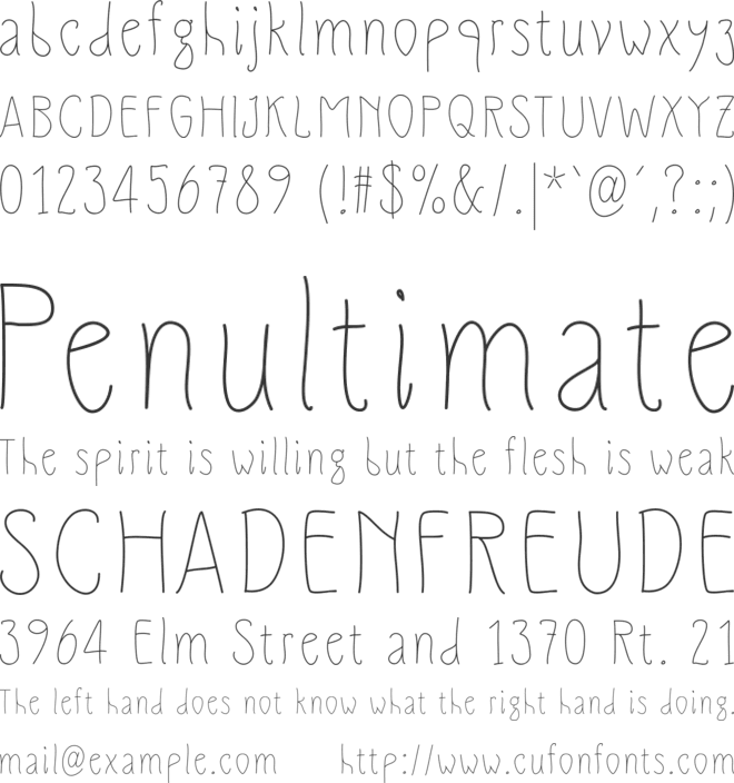 Slimamif font preview